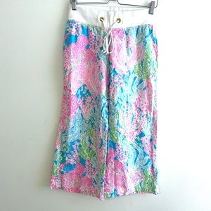 {Lilly Pulitzer} RARE PRINT Beach Pant Fished My Wish Linen Palazzo